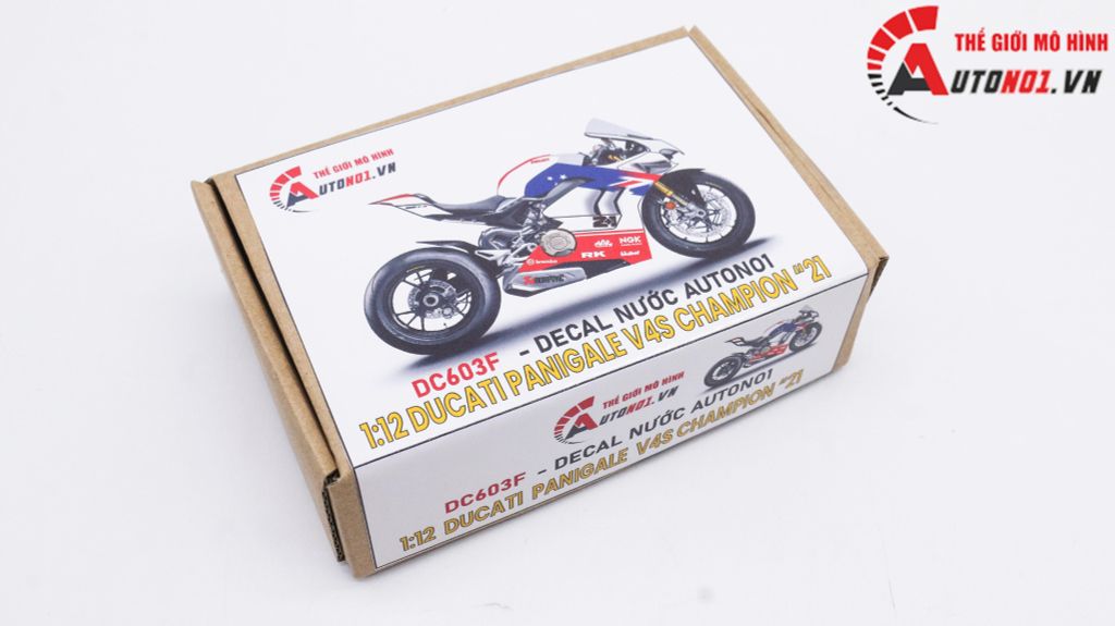 DECAL NƯỚC ĐỘ DUCATI PANIGALE V4S CHAMPION 21 TỈ LỆ 1:12 AUTONO1 DC603F