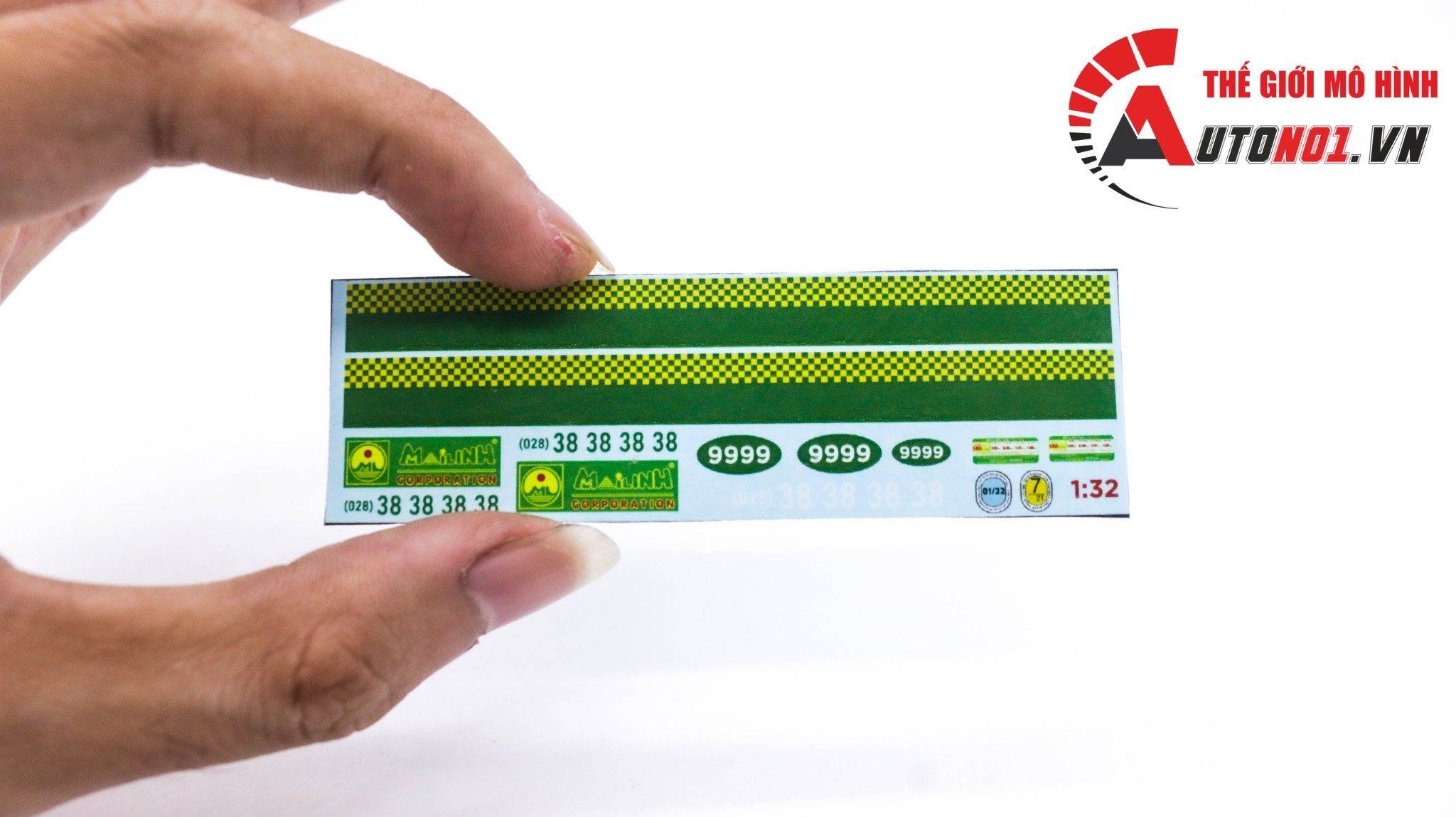 Decal nước cho xe dịch vụ - thương mại MaiLinh taxi dán mọi nền màu cho xe mô hình tỉ lệ 1:32 DC705C