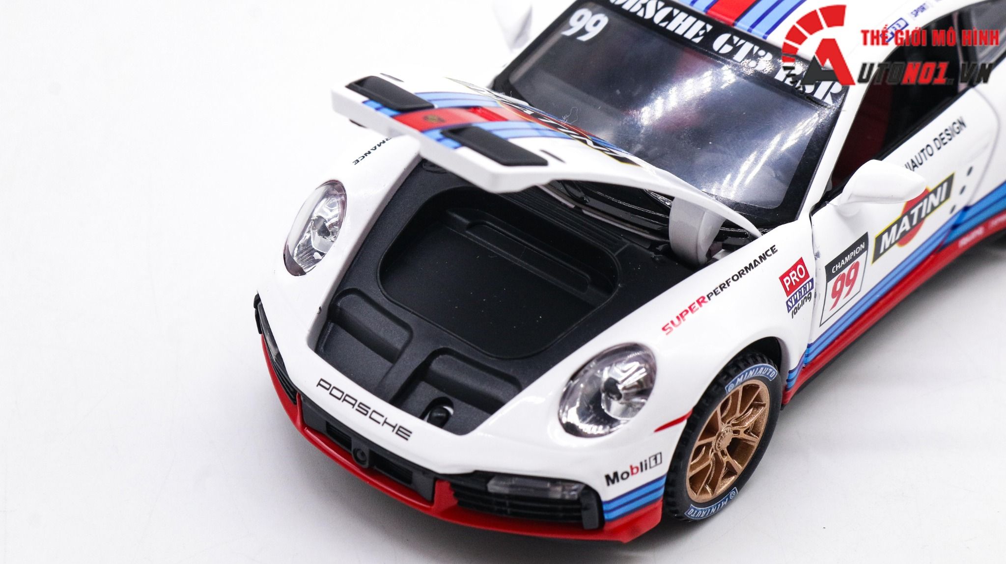  Mô hình xe Porsche 911 Gt3 RSR Martini 1:32 Miniauto OT351 