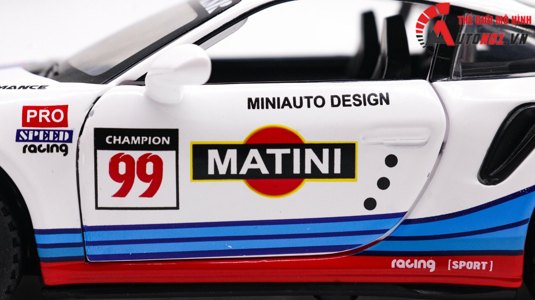  Mô hình xe Porsche 911 Gt3 RSR Martini 1:32 Miniauto OT351 