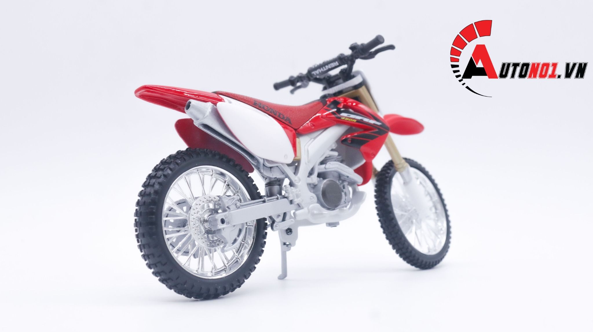  Mô hình xe cào cào Honda CRF450 red white tỉ lệ 1:12 Maisto 5412 