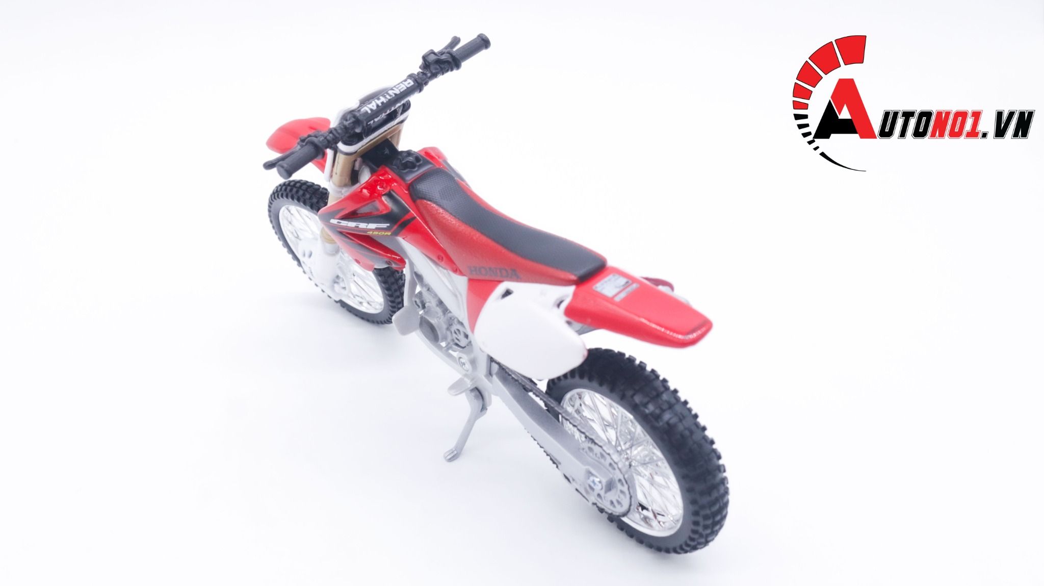  Mô hình xe cào cào Honda CRF450 red white tỉ lệ 1:12 Maisto 5412 