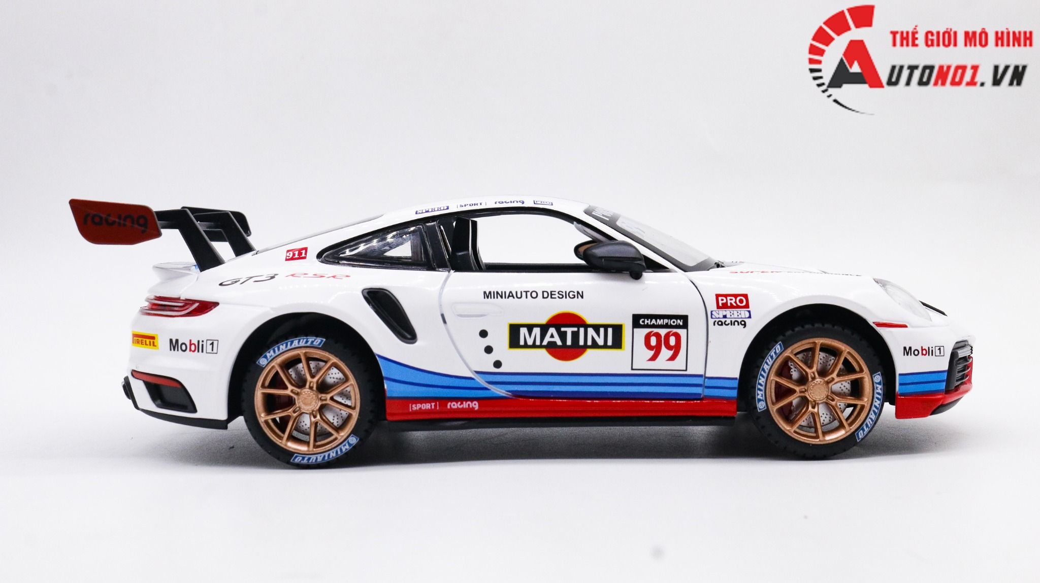  Mô hình xe Porsche 911 Gt3 Rsr đánh lái được full open 1:24 Miniauto OT404 