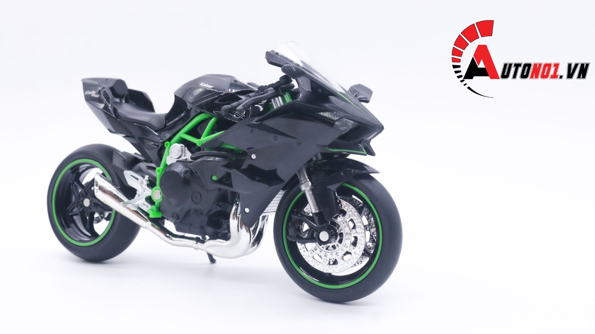  Mô hình xe Kawasaki H2R có đế có ben nâng 1:12 Jiaye Model MT042 