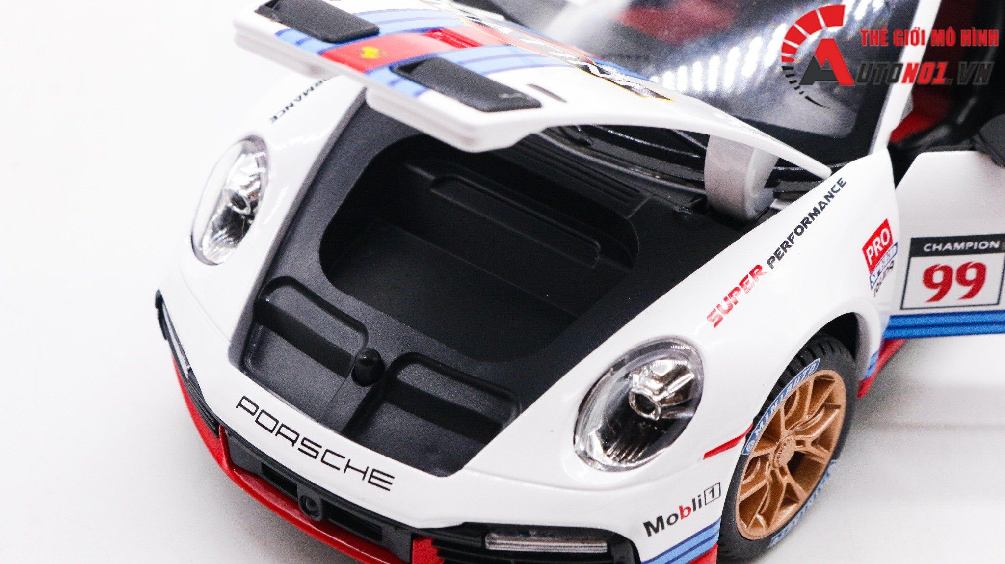  Mô hình xe Porsche 911 Gt3 Rsr đánh lái được full open 1:24 Miniauto OT404 