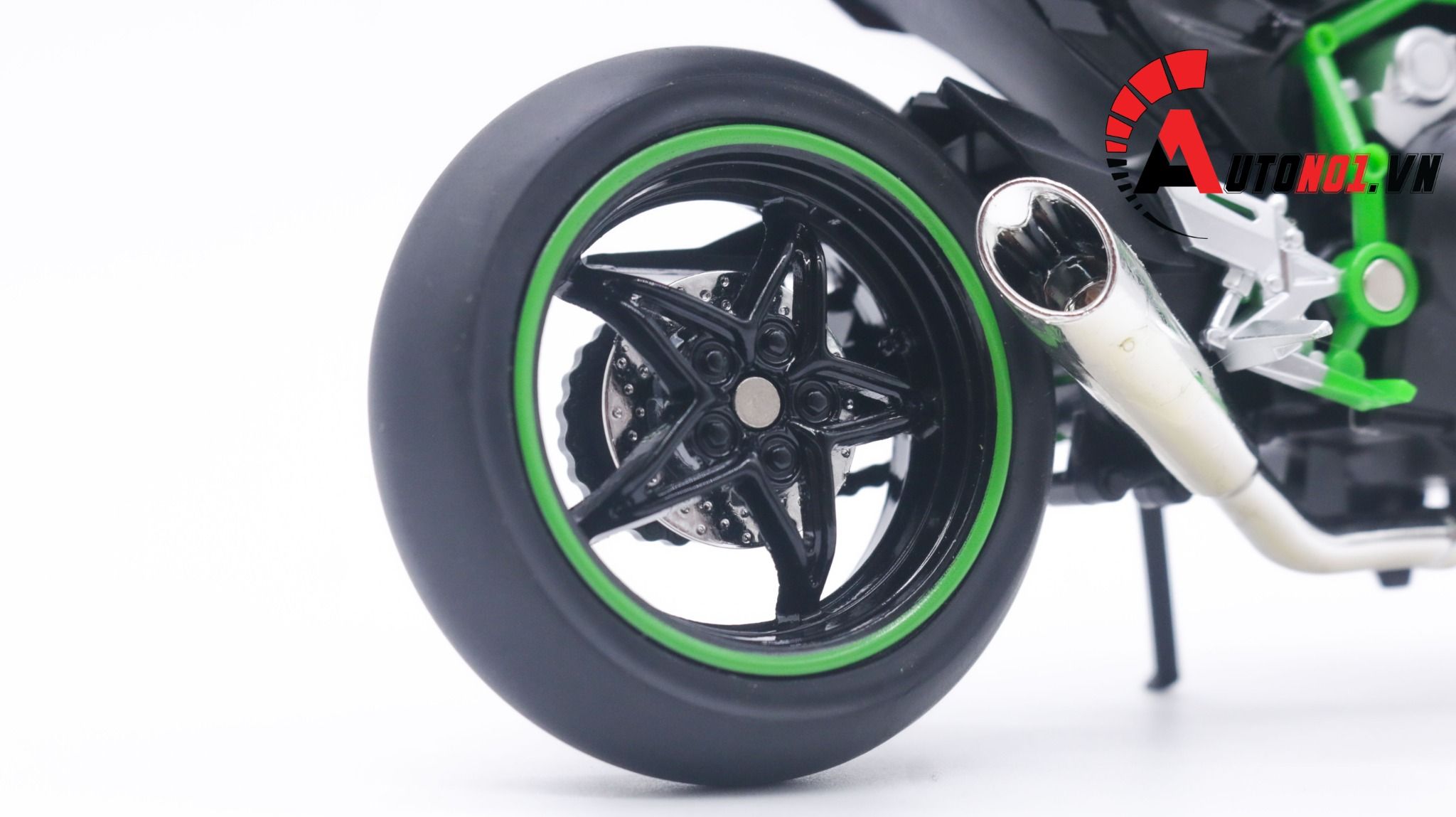  Mô hình xe Kawasaki H2R có đế có ben nâng 1:12 Jiaye Model MT042 