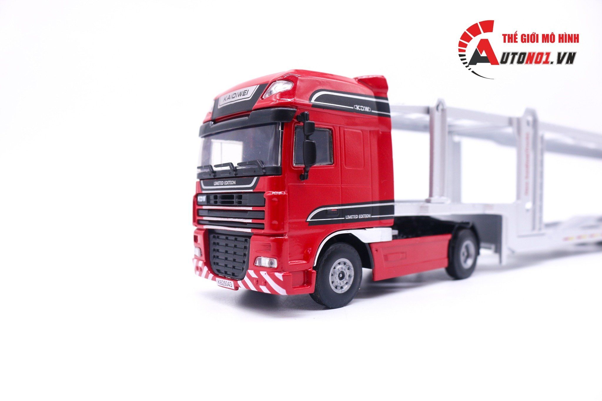 Mô hình xe chuyên dụng chở ô tô tỉ lệ 1:50 Kaidiwei 8177