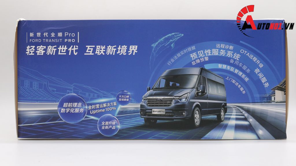 MÔ HÌNH XE FORD TRANSIT 16 CHỖ SILVER 1:18 PAUDI 2775