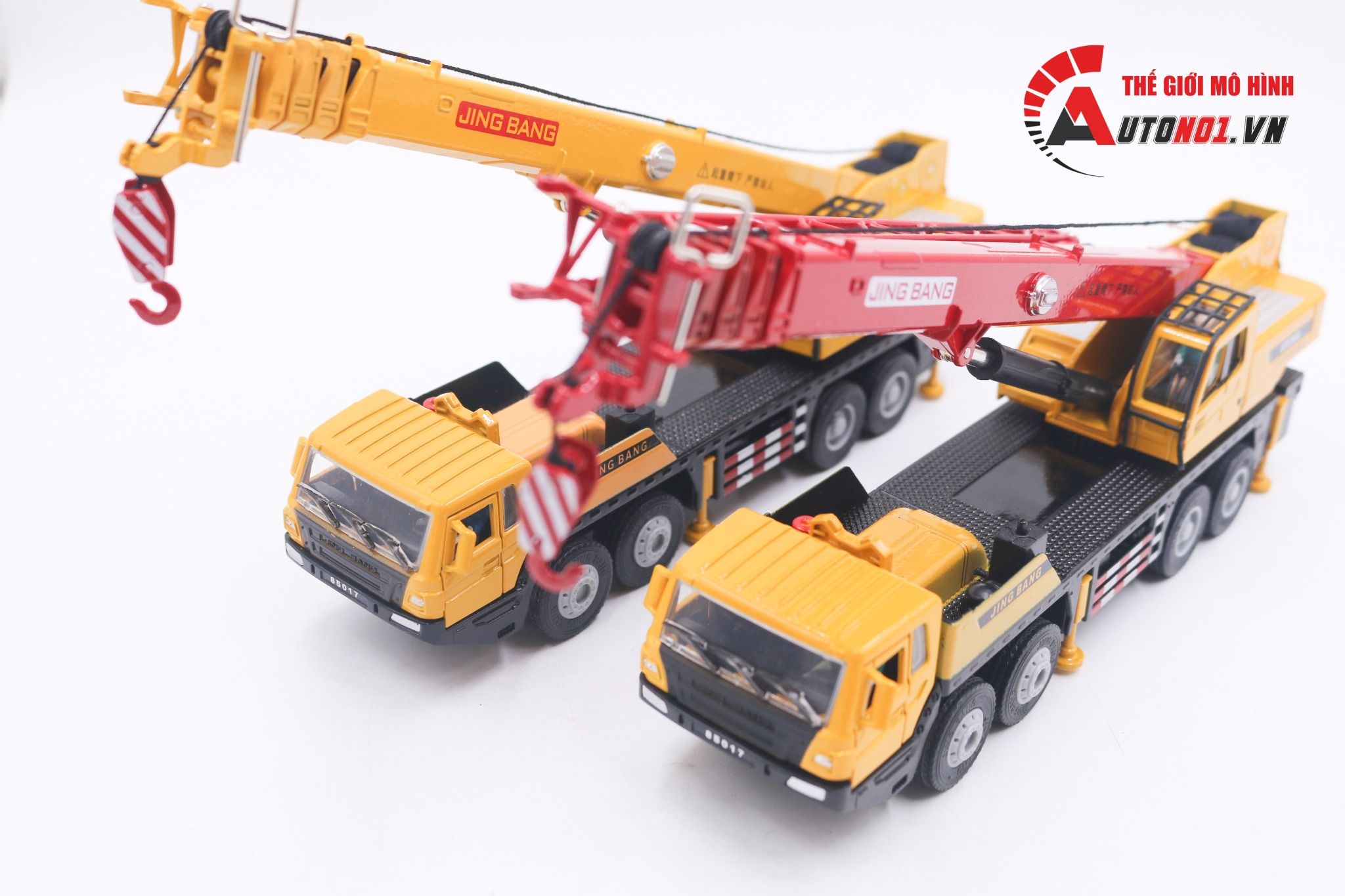 Mô hình xe cần cẩu 4 tầng 16 bánh đánh lái được tỉ lệ 1:50 JingBang