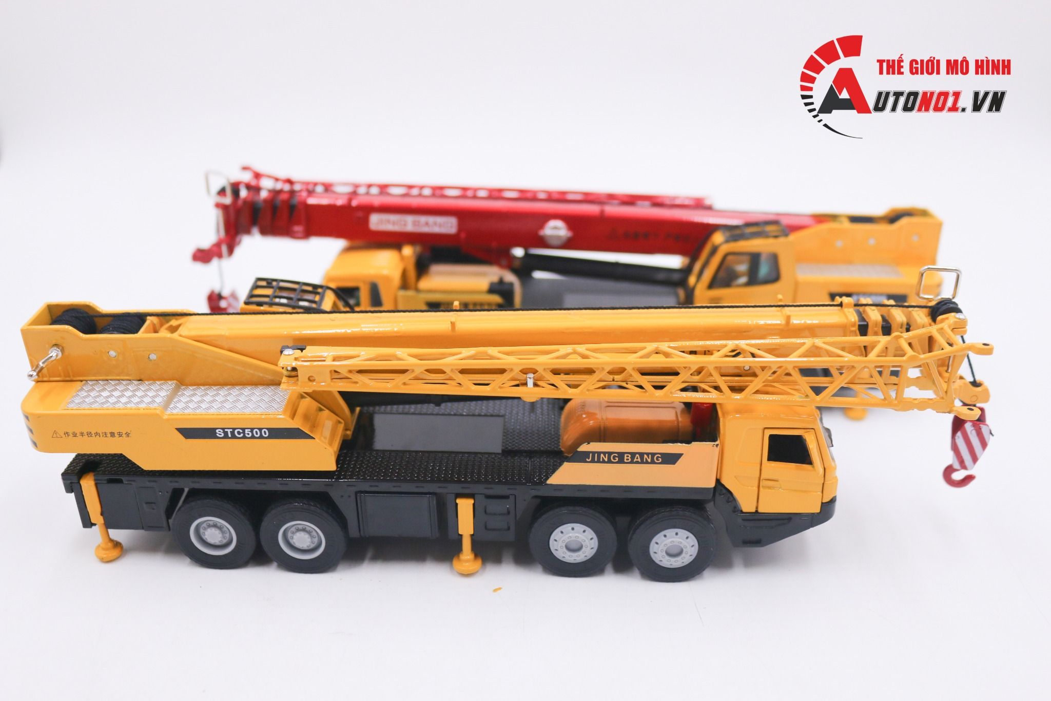 Mô hình xe cần cẩu 4 tầng 16 bánh đánh lái được tỉ lệ 1:50 JingBang