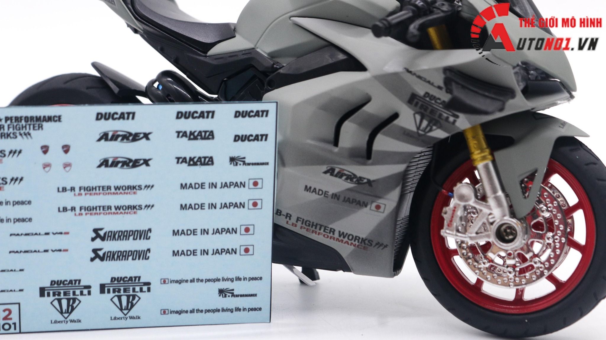  Decal nước độ Ducati Panigale V4S Liberty Walk tỉ lệ 1:12 Autono1 DC603j 