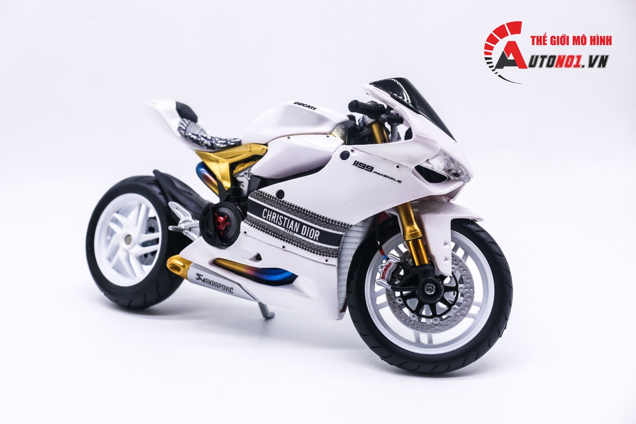  Mô hình xe độ Ducati 1199 custom Christian Dior độ nồi khô tỉ lệ 1:12 Autono1 D221I 