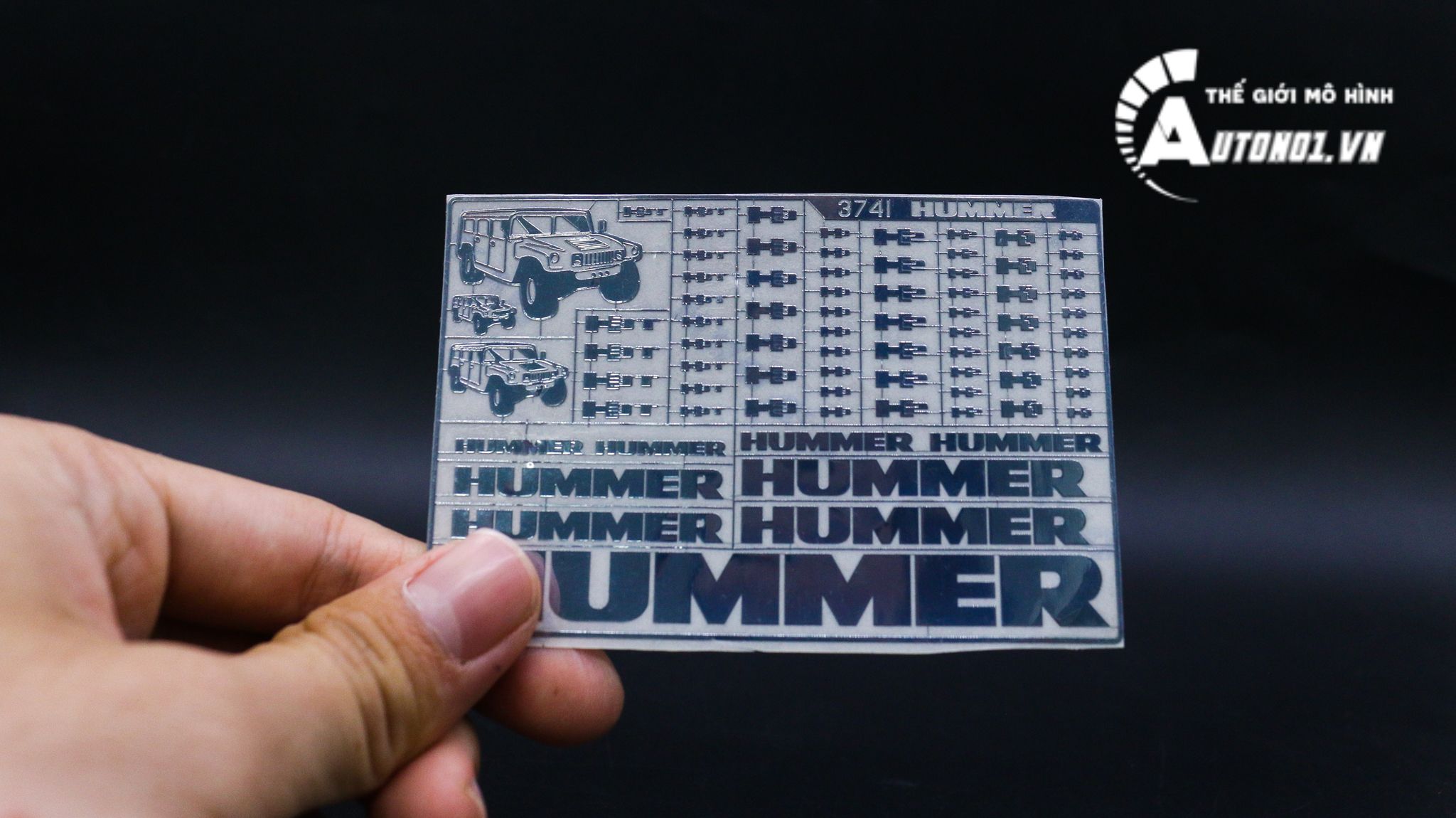  Decal kim loại Hummer H3 H2 H1 3741 1:18 DC025 