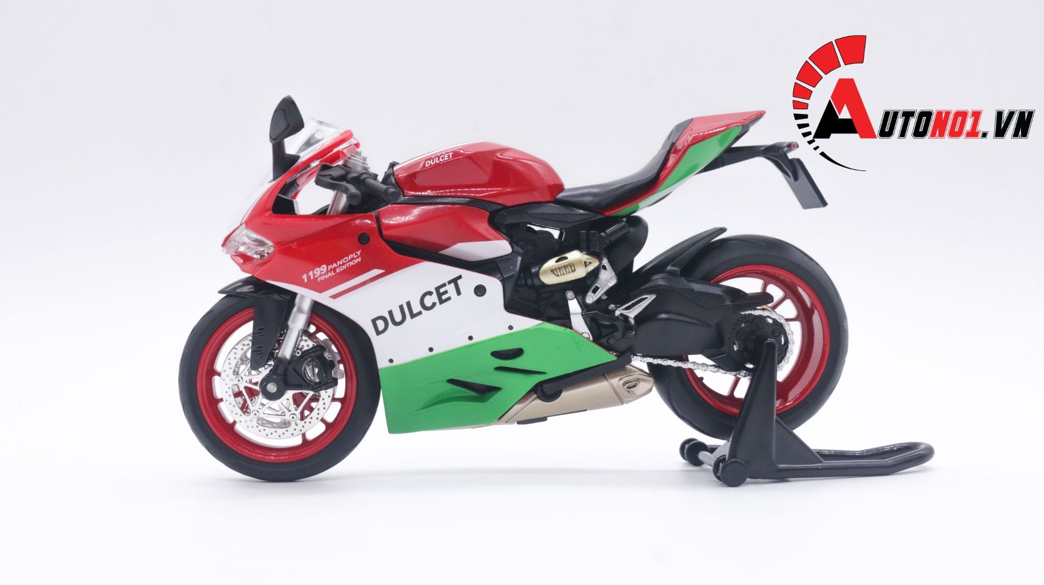  Mô hình xe Ducati 1199 panigale italy có đế có ben nâng 1:12 Jiaye Model MT041 