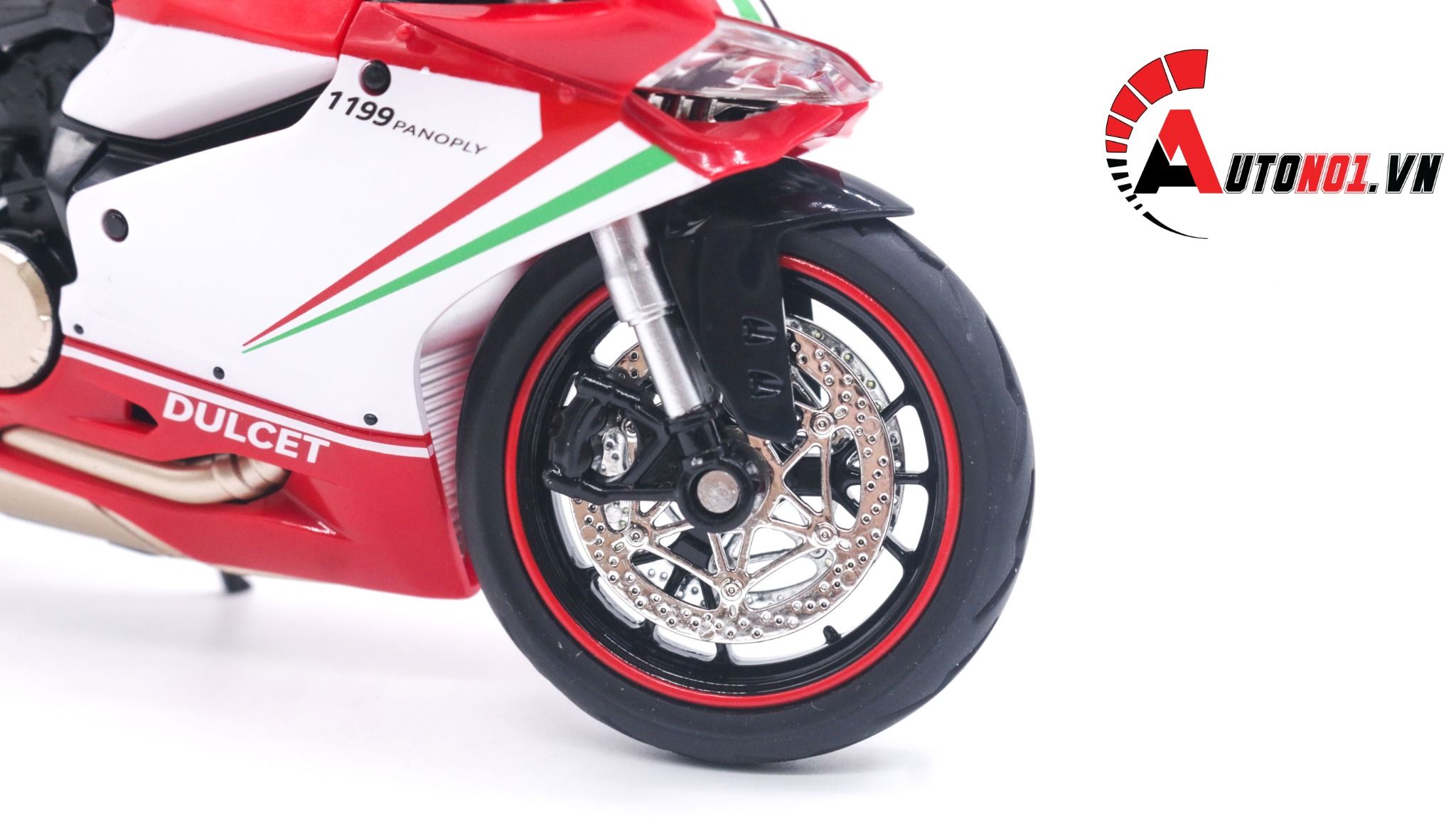 Mô hình xe Ducati 1199 panigale tricolor có đế có ben nâng 1:12 Jiaye Model MT040