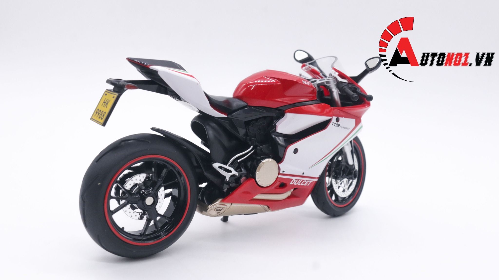 Mô hình xe Ducati 1199 panigale tricolor có đế có ben nâng 1:12 Jiaye Model MT040