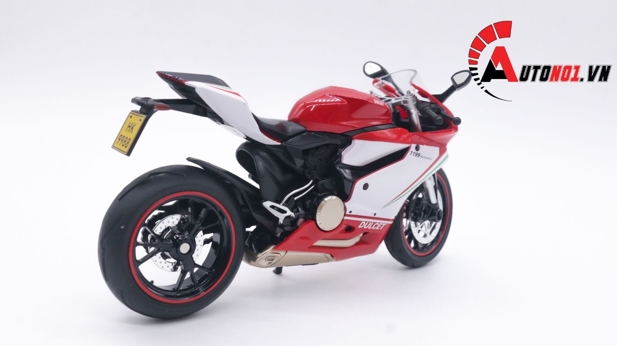  Mô hình xe Ducati 1199 panigale tricolor có đế có ben nâng 1:12 Jiaye Model MT040 