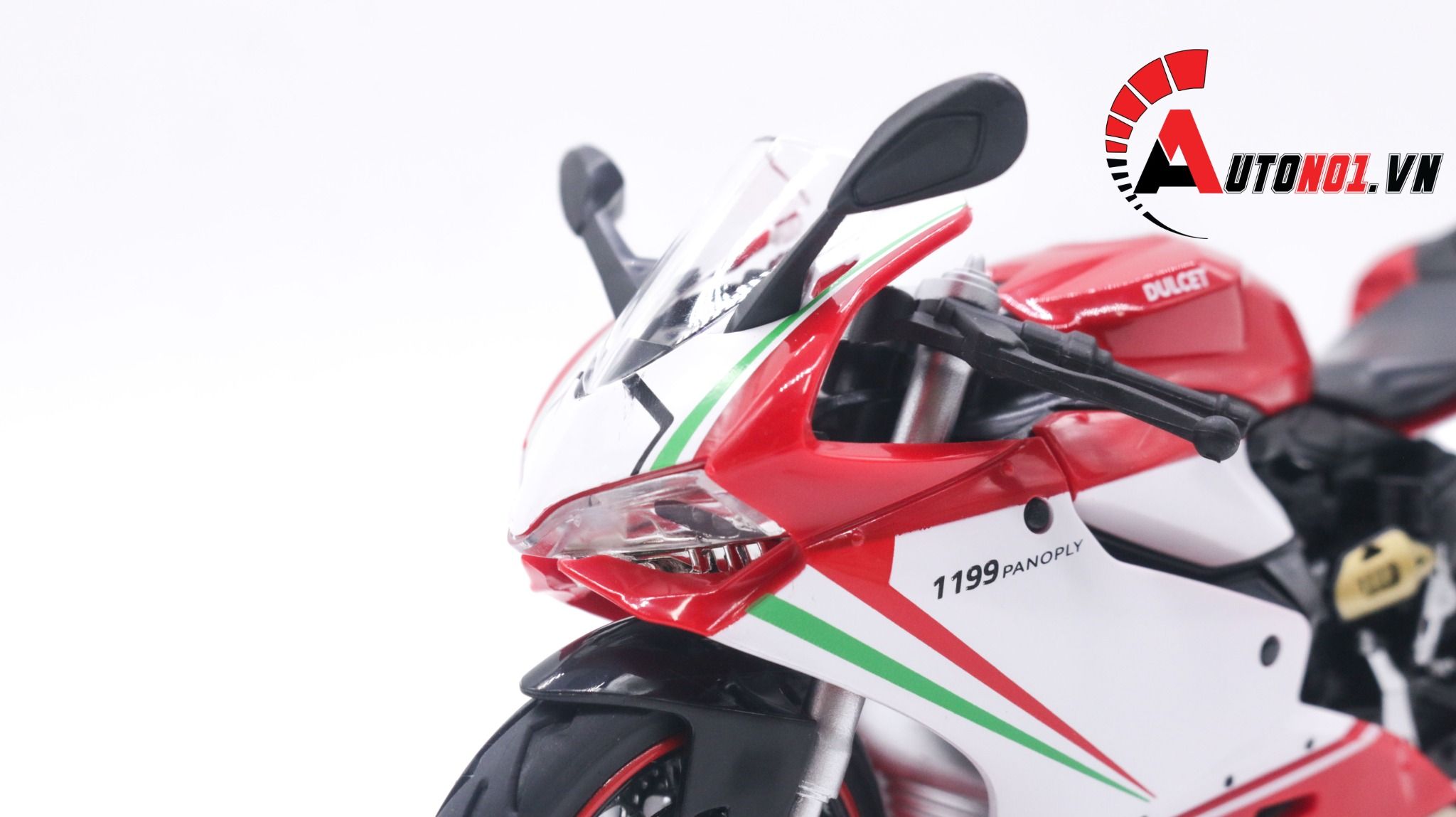  Mô hình xe Ducati 1199 panigale tricolor có đế có ben nâng 1:12 Jiaye Model MT040 