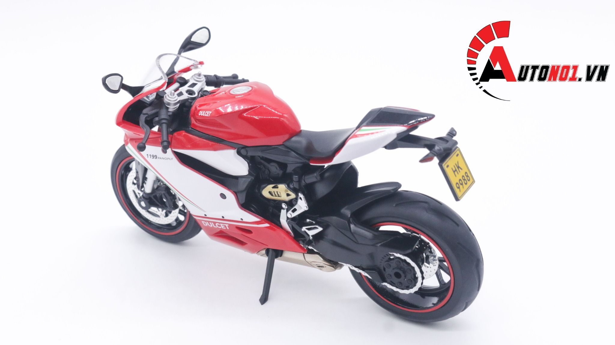 Mô hình xe Ducati 1199 panigale tricolor có đế có ben nâng 1:12 Jiaye Model MT040