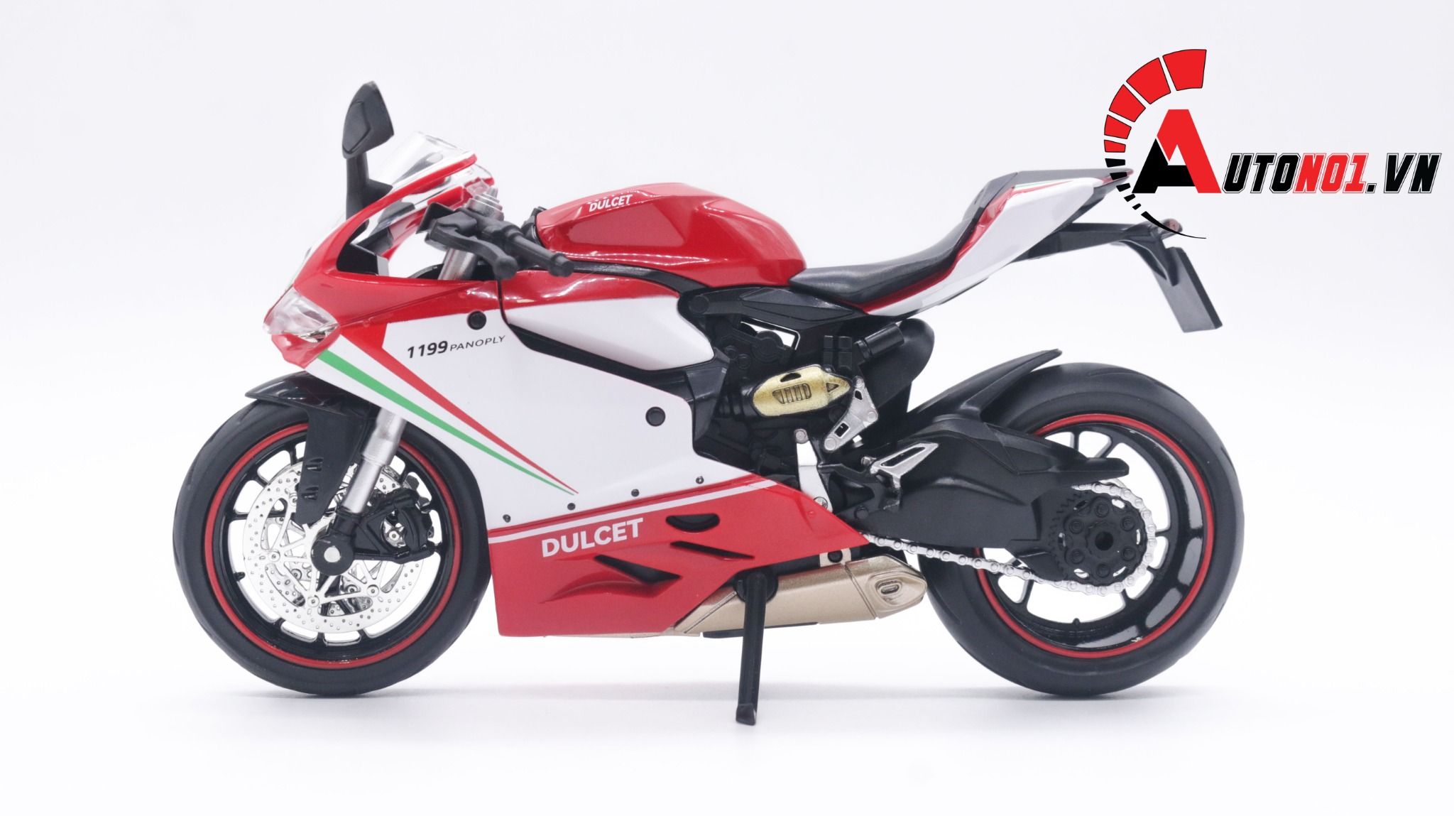  Mô hình xe Ducati 1199 panigale tricolor có đế có ben nâng 1:12 Jiaye Model MT040 