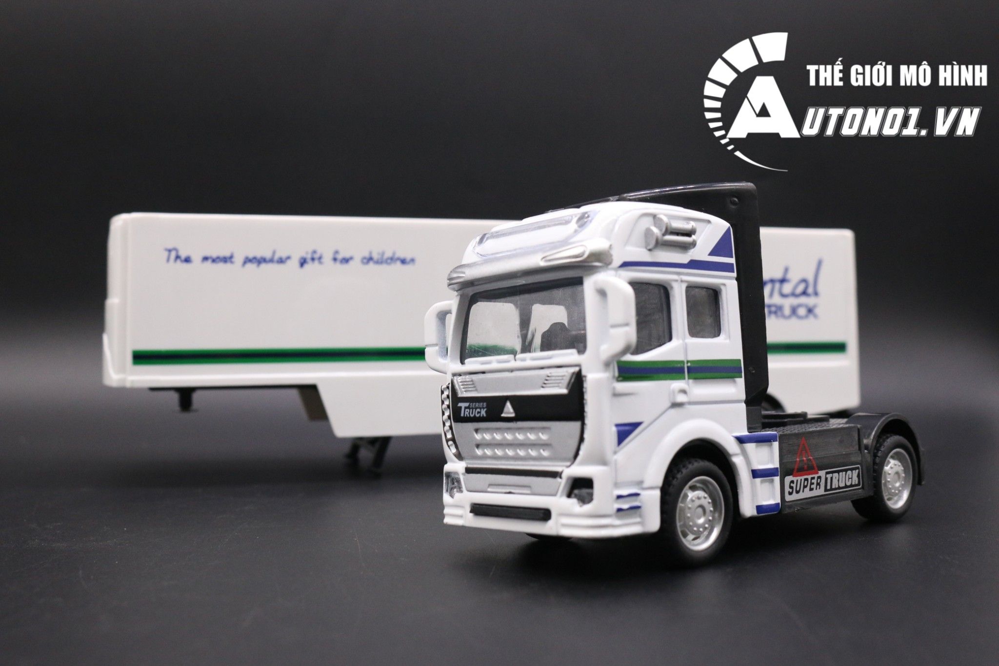 Mô hình xe container truck king white 1:50 diecast metal OT473