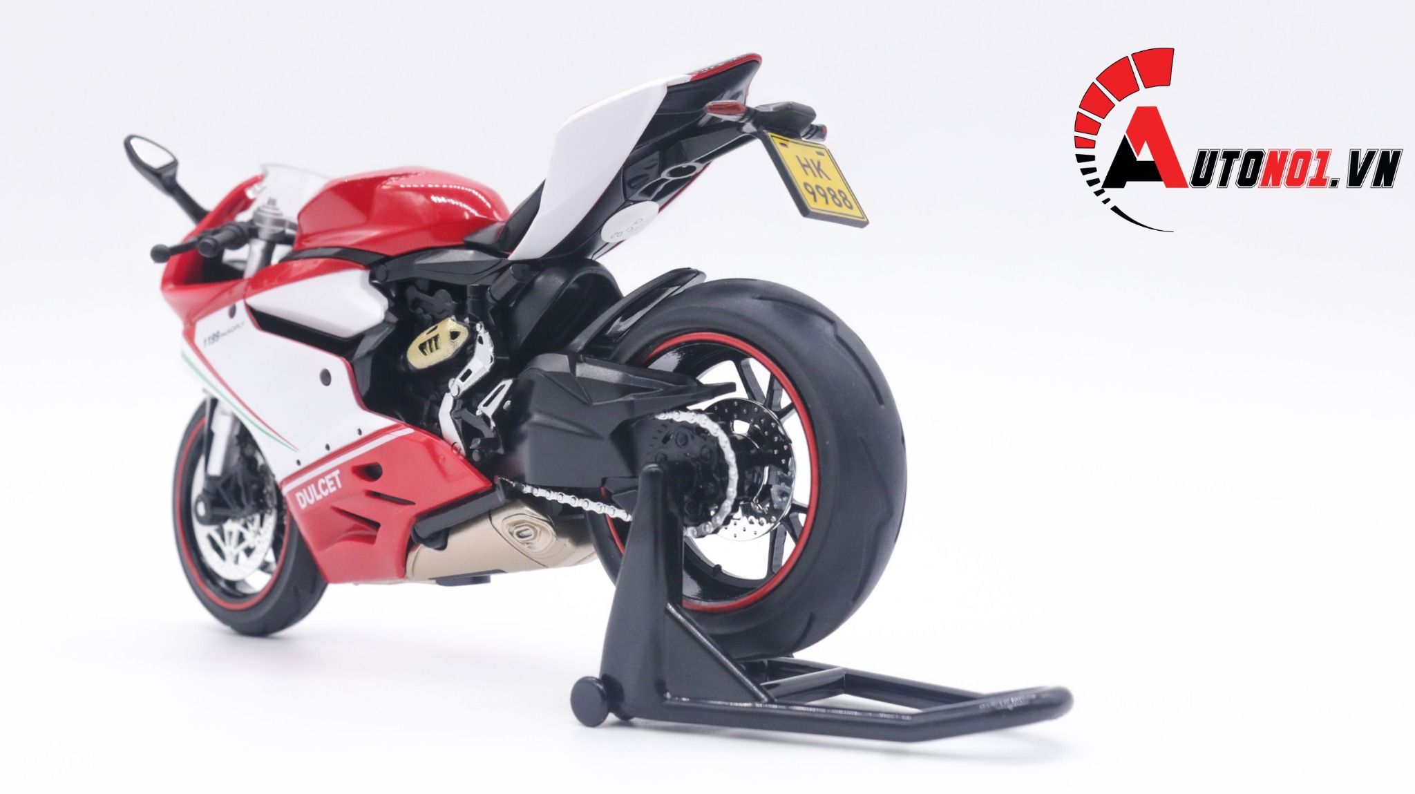 Mô hình xe Ducati 1199 panigale tricolor có đế có ben nâng 1:12 Jiaye Model MT040
