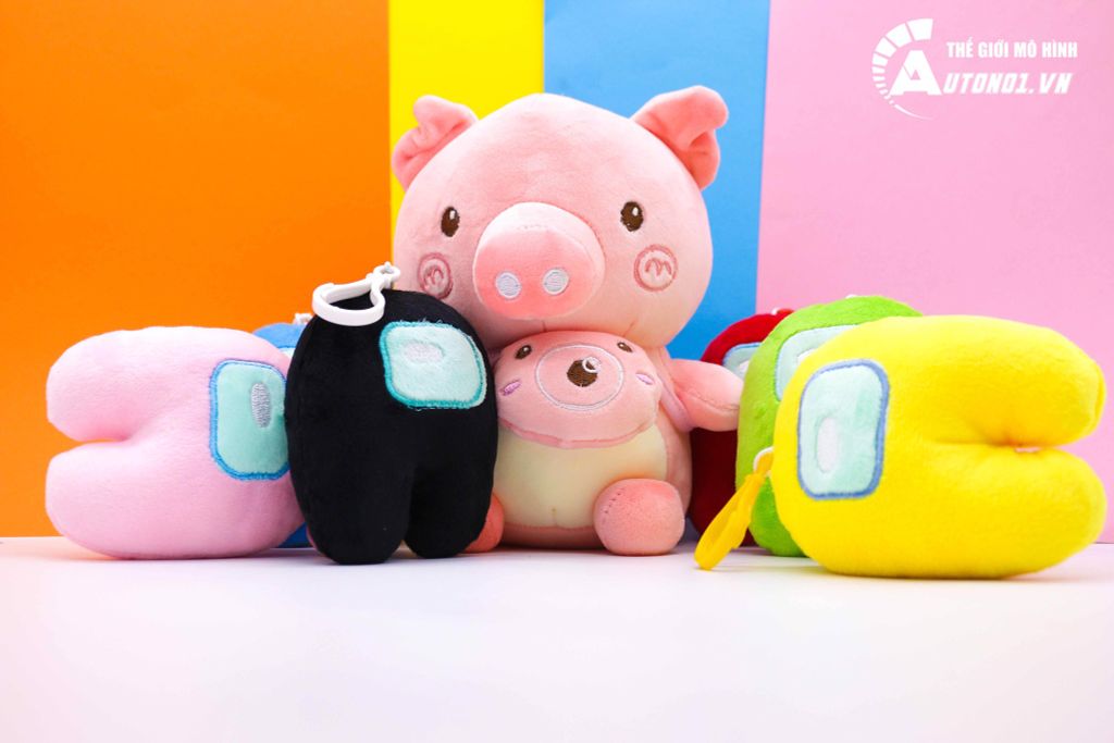 HEO BÔNG ĐEO TÚI HỒNG 22CM 7328