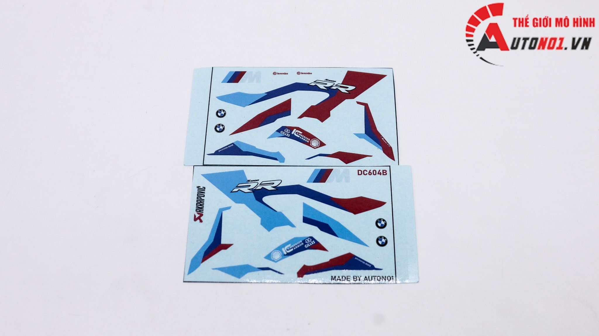  Decal nước tem trùm độ BMW S1000RR Sbk 2020 Blue Red 1:12 Autono1 DC604B 