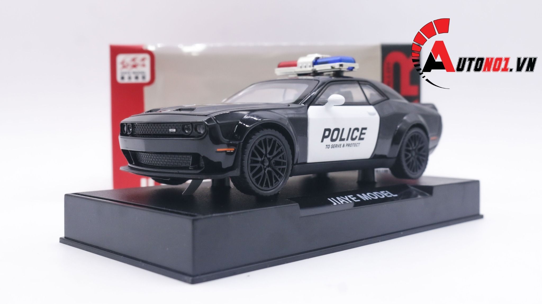  Mô hình xe ô tô Police Dodge Challenger Hellcat tỉ lệ 1:32 Alloy Car OT256 