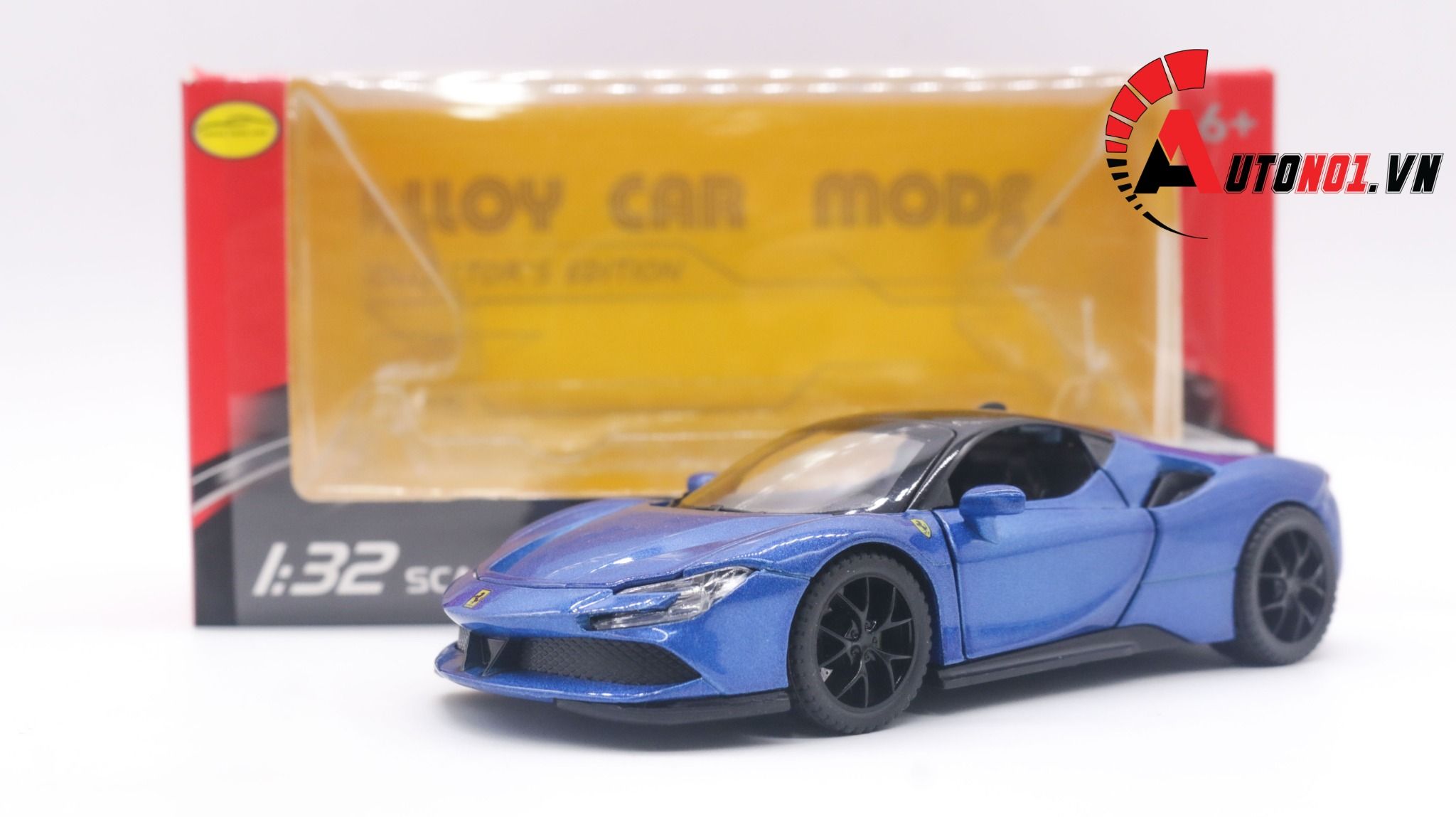 Mô hình xe Ferrari Sf90 Stradale full open, có đèn và âm thanh 1:32 Alloy Model OT265