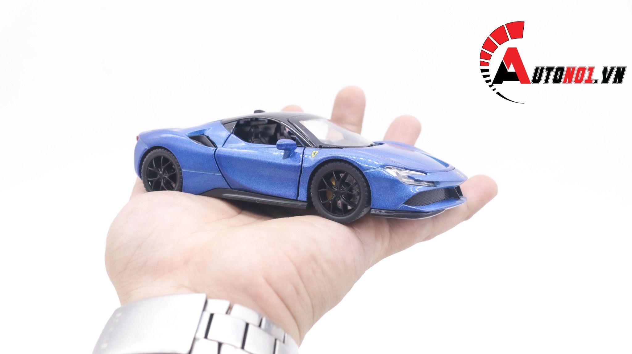 Mô hình xe Ferrari Sf90 Stradale full open, có đèn và âm thanh 1:32 Alloy Model OT265