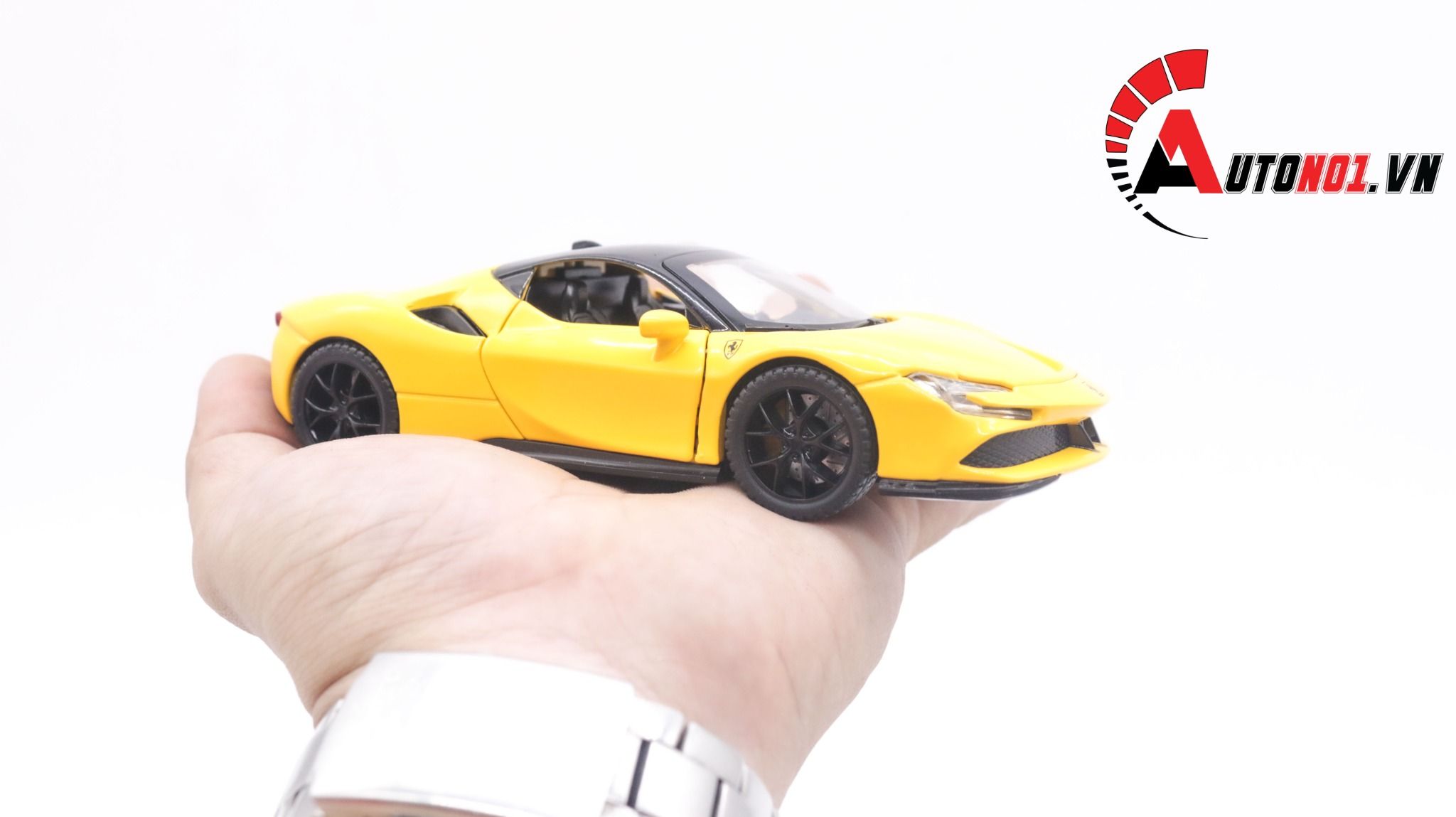 Mô hình xe Ferrari Sf90 Stradale full open, có đèn và âm thanh 1:32 Alloy Model OT265