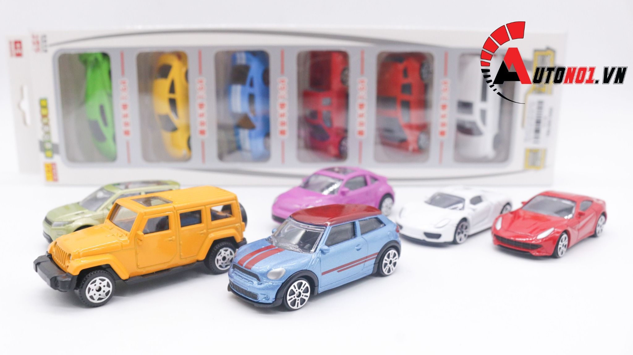  Đồ chơi vĩ xe mô hình kim loại 6 xe các loại tỉ lệ 1:64 diecast T011 