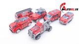  Đồ chơi vĩ xe mô hình kim loại 6 xe cứu hỏa nhiều mẫu tỉ lệ 1:64 diecast T010 