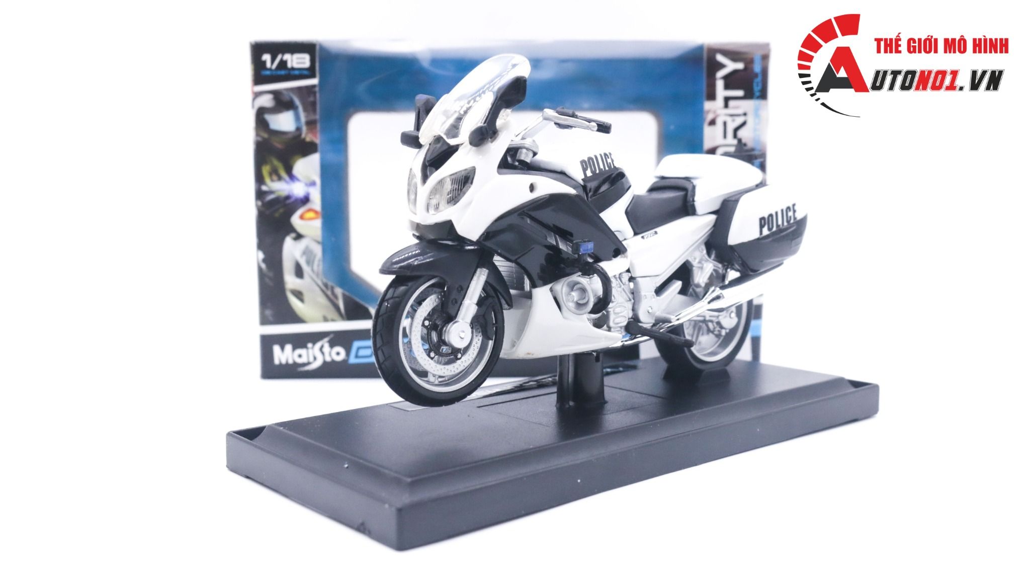 Mô hình xe mô tô cảnh sát police Yamaha FJR 1300 usa tỉ lệ 1:18 Maisto MT046