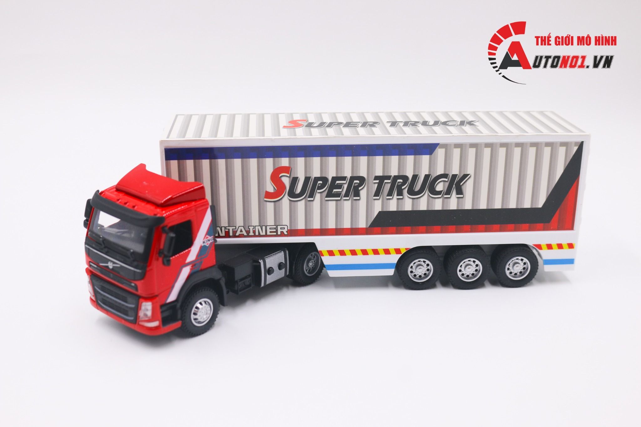 Mô hình xe tải container Volvo chở hàng 1:50 Diecast Metal 8183
