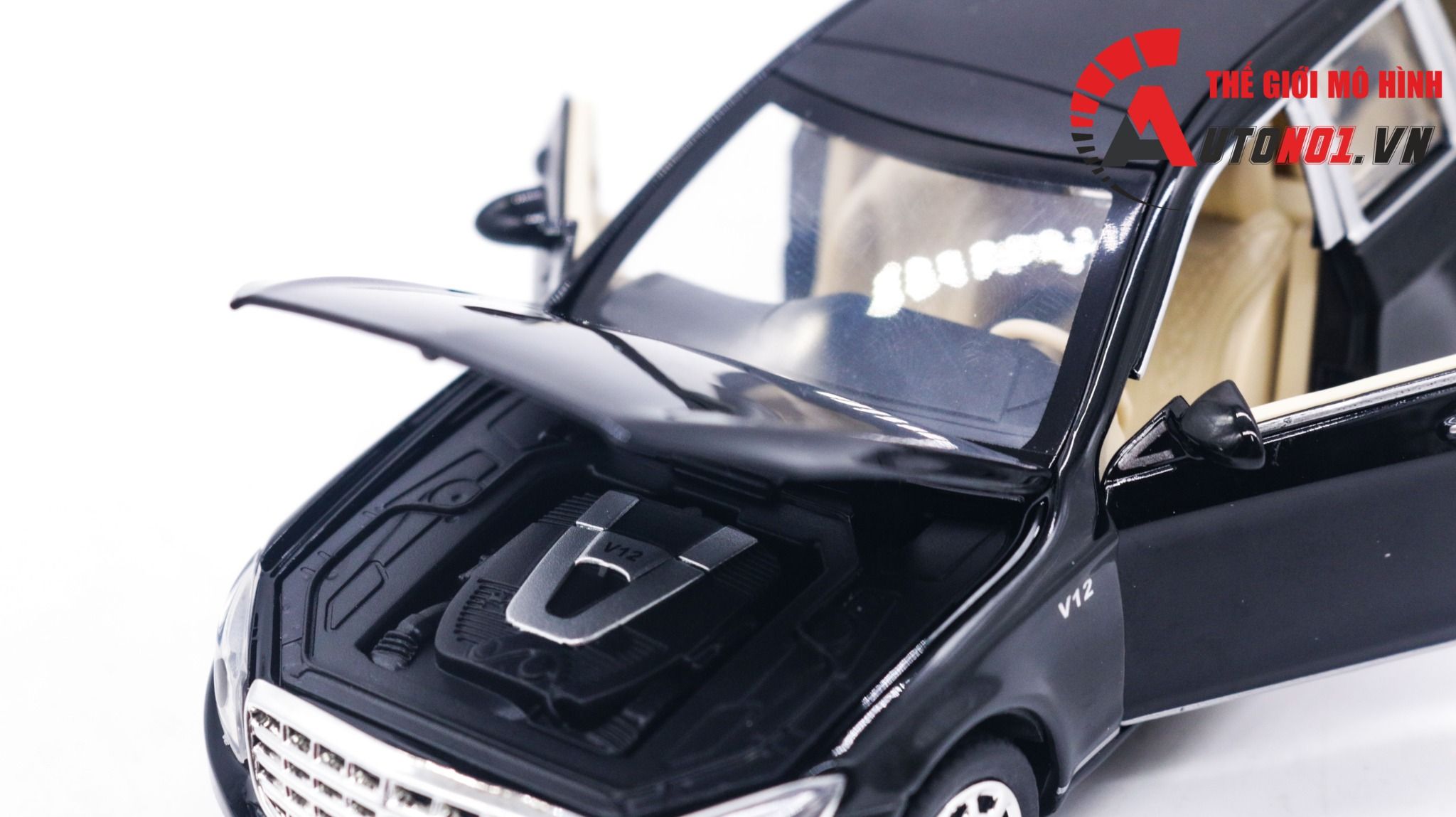 Mô hình xe Mercedes Maybach S600 Pullman tỉ lệ 1:32 Miniauto 3221A 3221B OT279