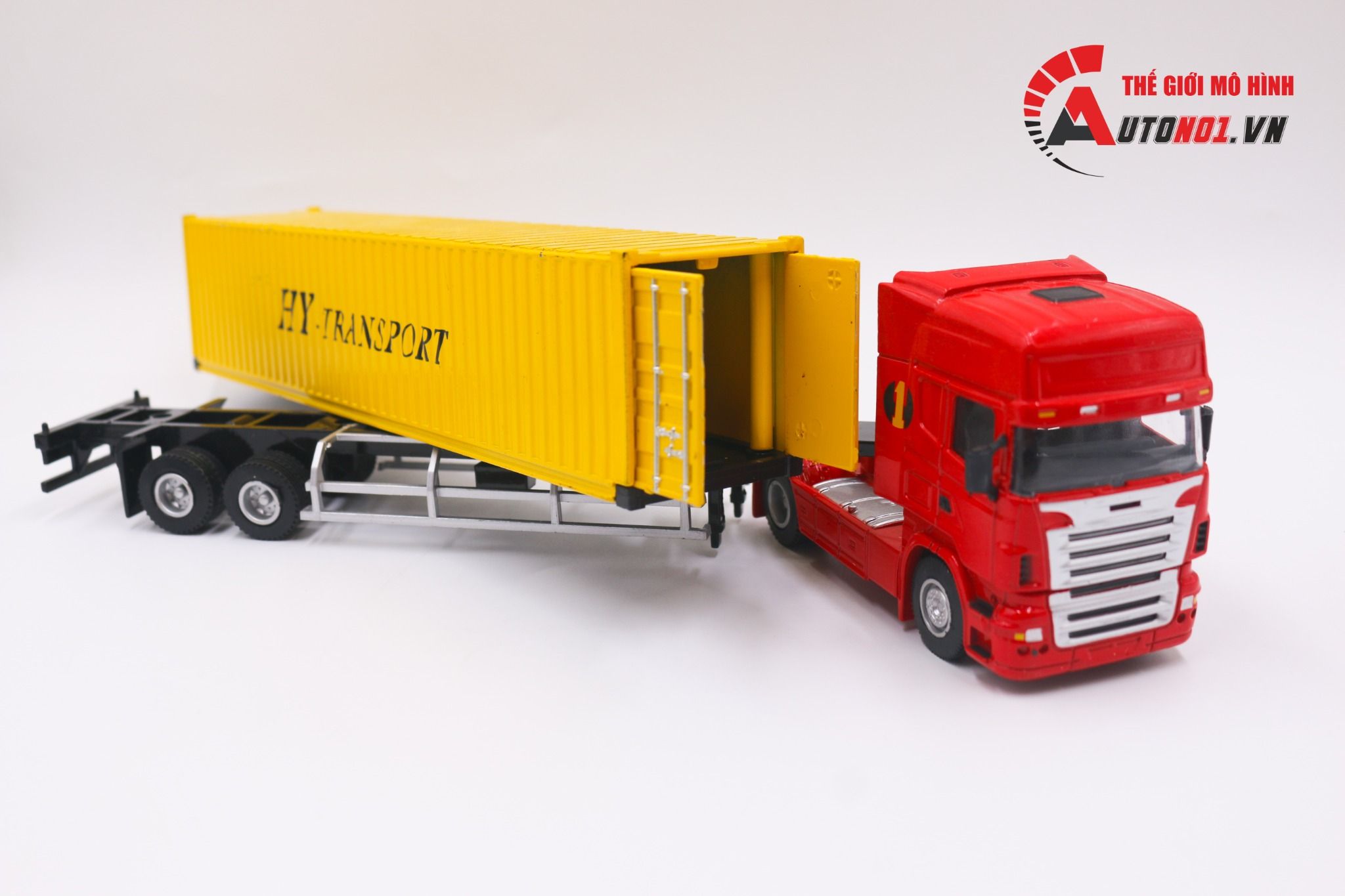  Mô hình xe tải container 1:50 huayi alloy 7648 