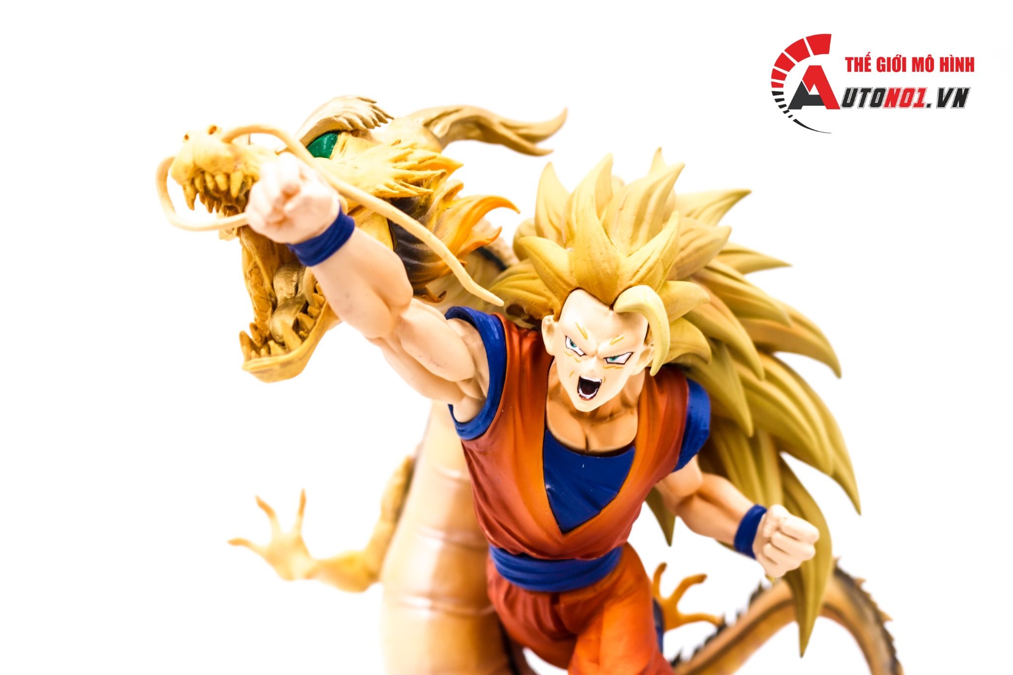 Mô hình nhân vật Dragonball Songoku Super Saiyan 3 và Rồng thần 20cm FG169