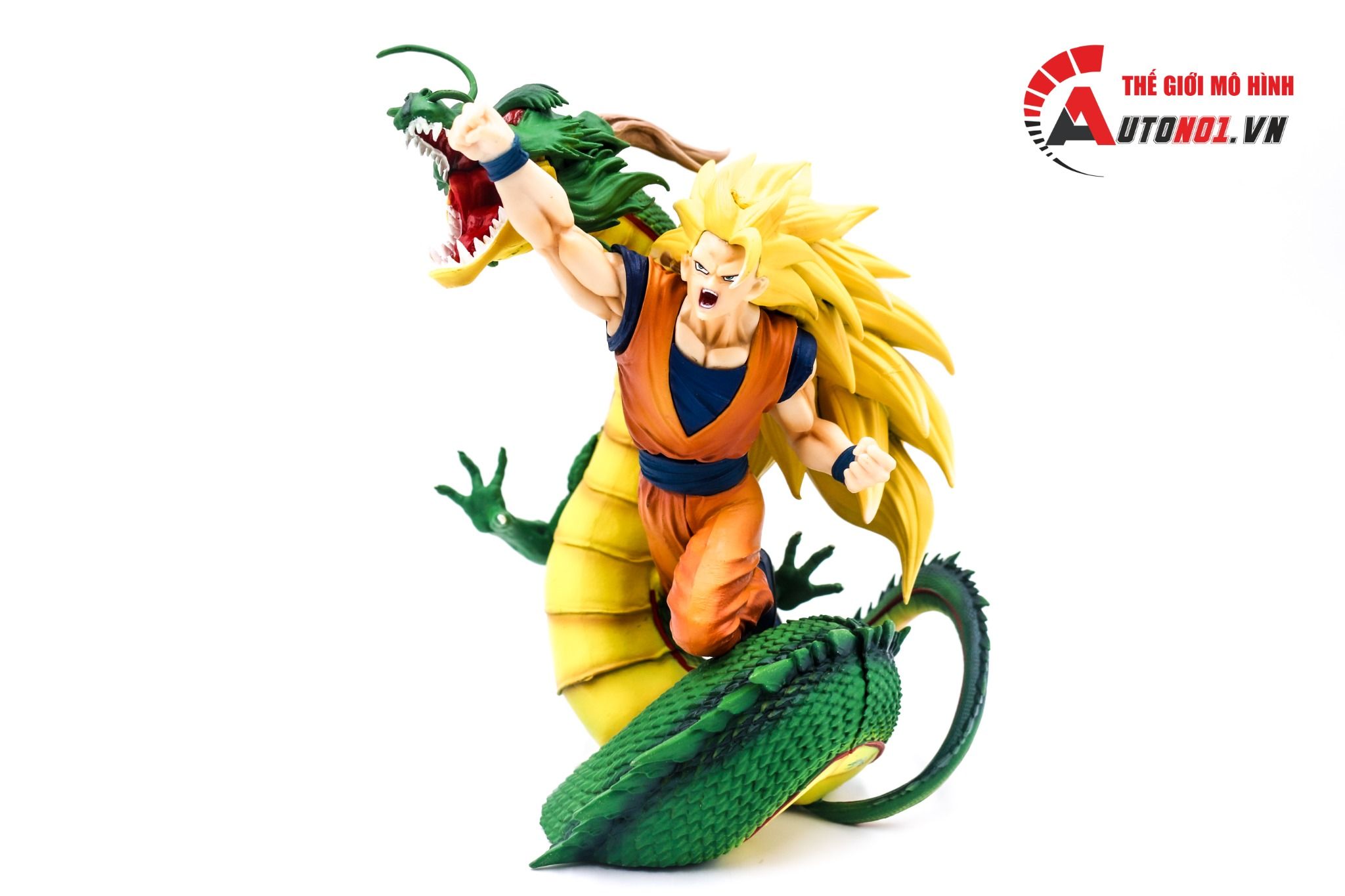 Mô hình nhân vật Dragonball Songoku Super Saiyan 3 và Rồng thần 20cm FG169