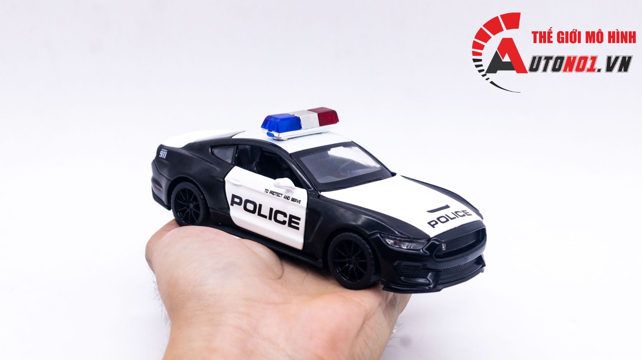 Mô hình xe Ford Mustang Shelby cobra police 911 tỉ lệ 1:32 Caipo 88397 OT275
