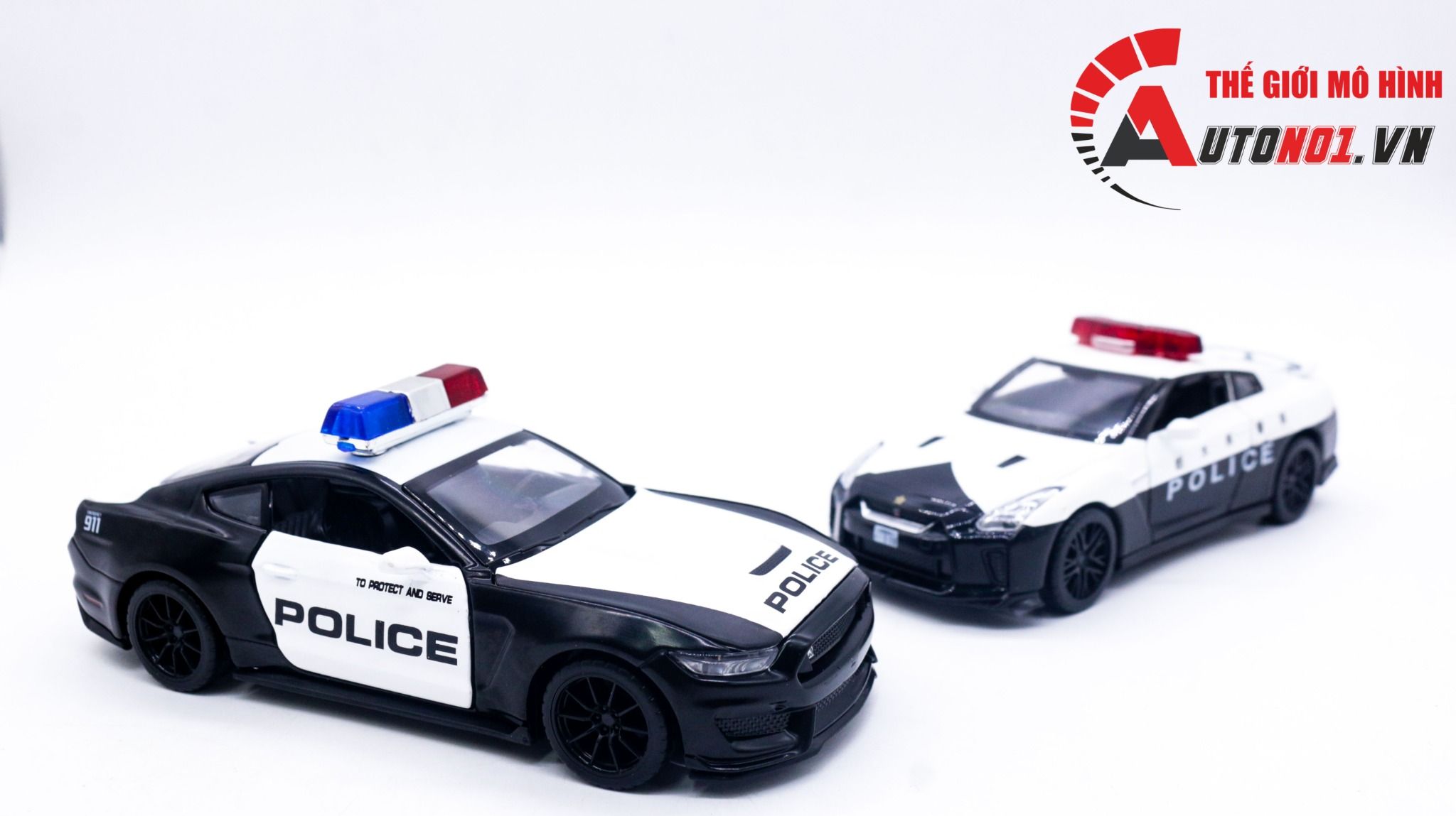 Mô hình xe Ford Mustang Shelby cobra police 911 tỉ lệ 1:32 Caipo 88397 OT275