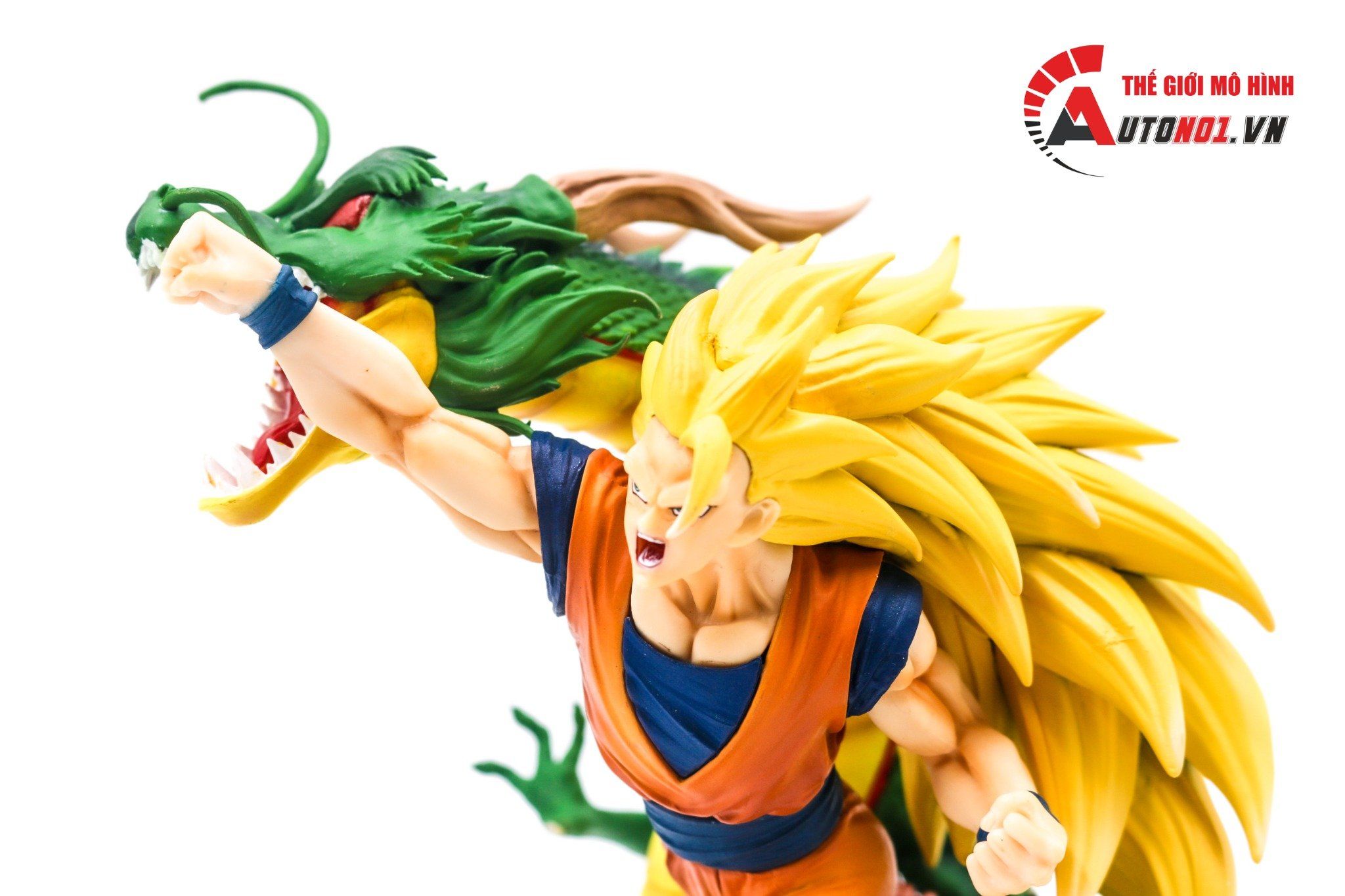 Mô hình nhân vật Dragonball Songoku Super Saiyan 3 và Rồng thần 20cm FG169