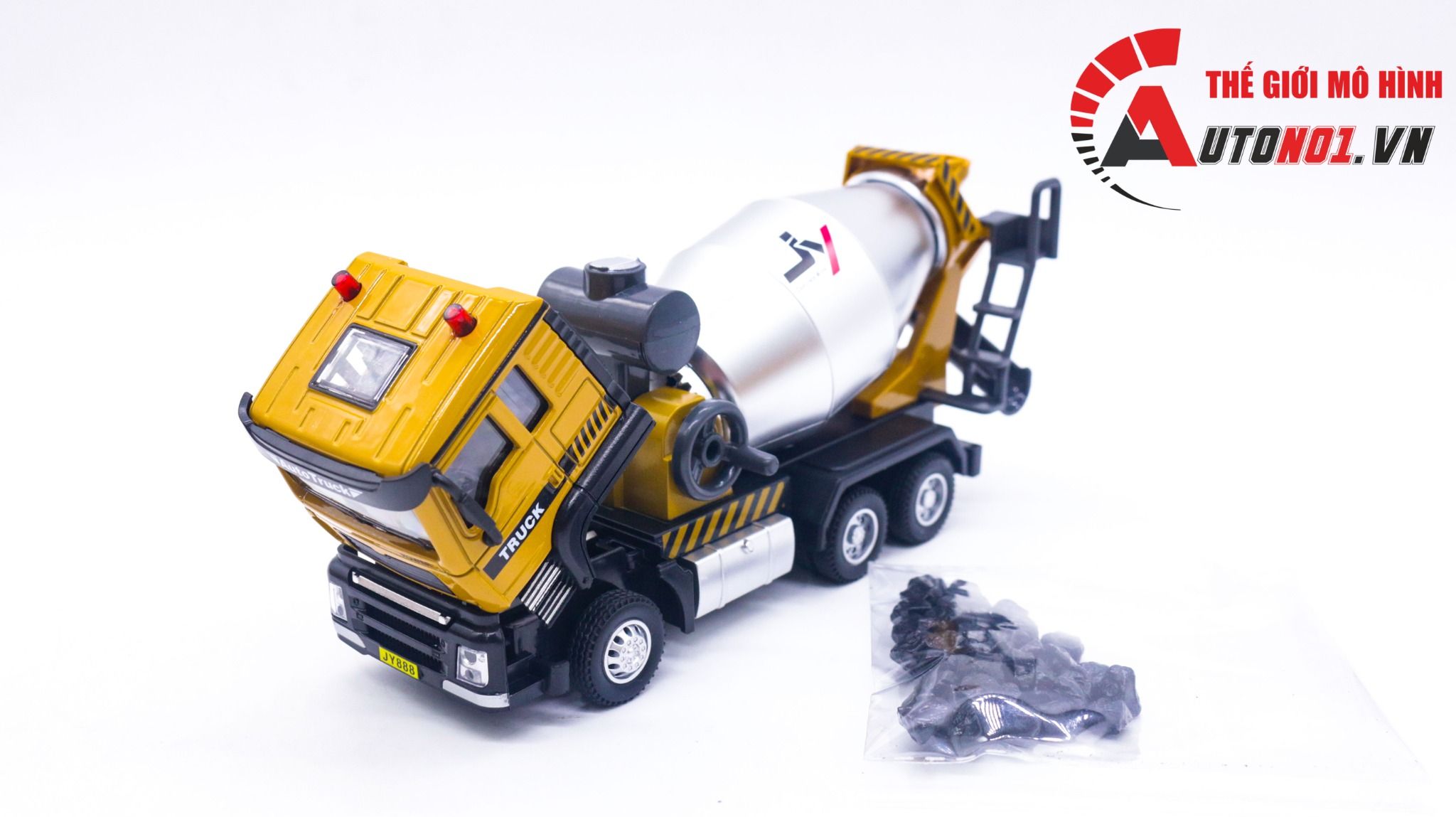 Mô hình xe công trình trộn bê tông quay tay tỉ lệ 1:50 Jiaye Model VB50063 OT282