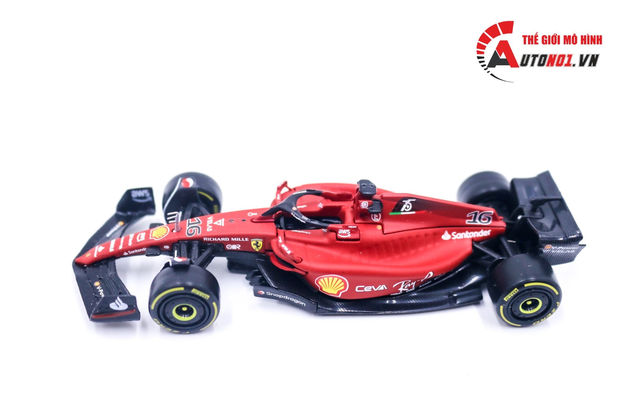 Mô hình xe đua F1-75 Ferrari Formula Racing 2022 tỉ lệ 1:43 Bburago 8202