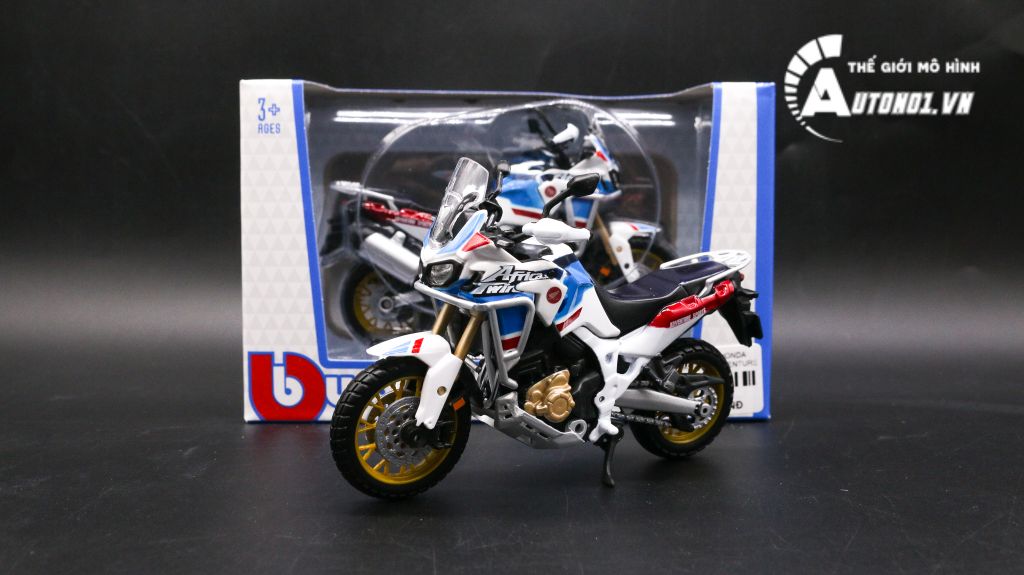 MÔ HÌNH XE HONDA AFRICA TWIN ADVENTURE WHITE 1:18 BBURAGO 7815