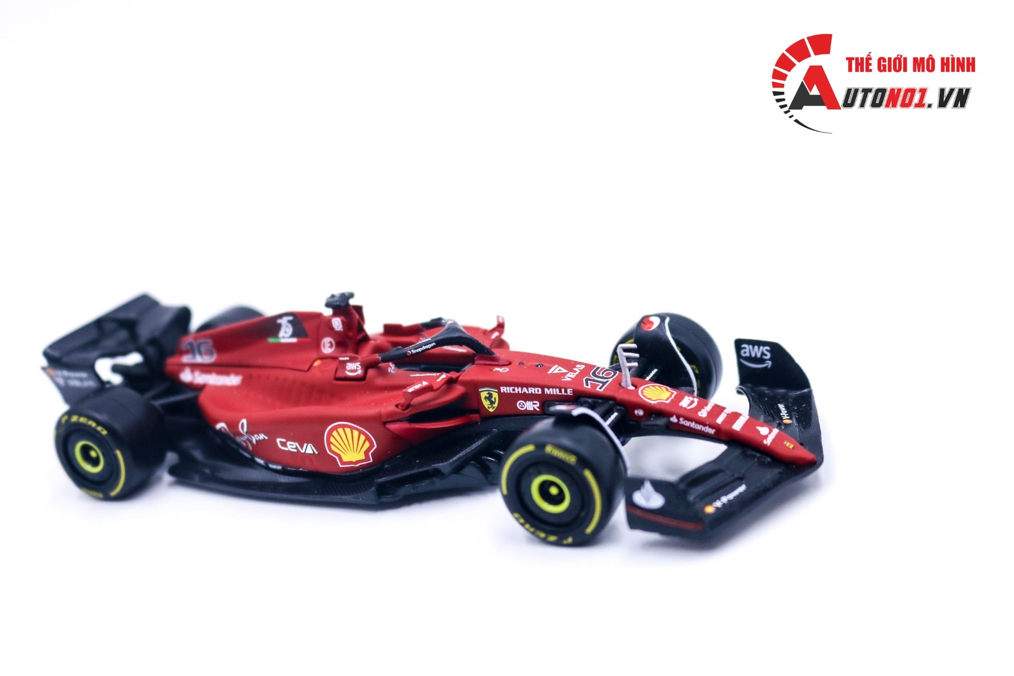 Mô hình xe đua F1-75 Ferrari Formula Racing 2022 tỉ lệ 1:43 Bburago 8202