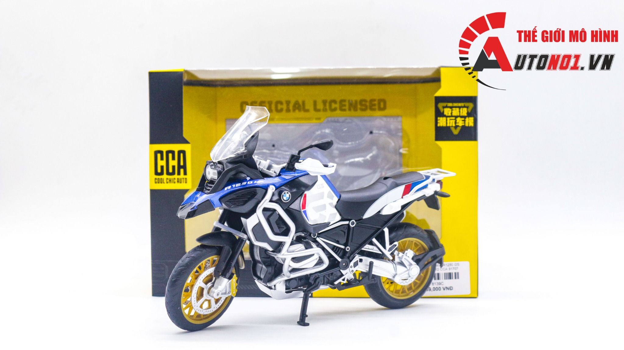 Mô hình xe BMW R1250 GS có đế tỉ lệ 1:12 CCA 31707 MT072