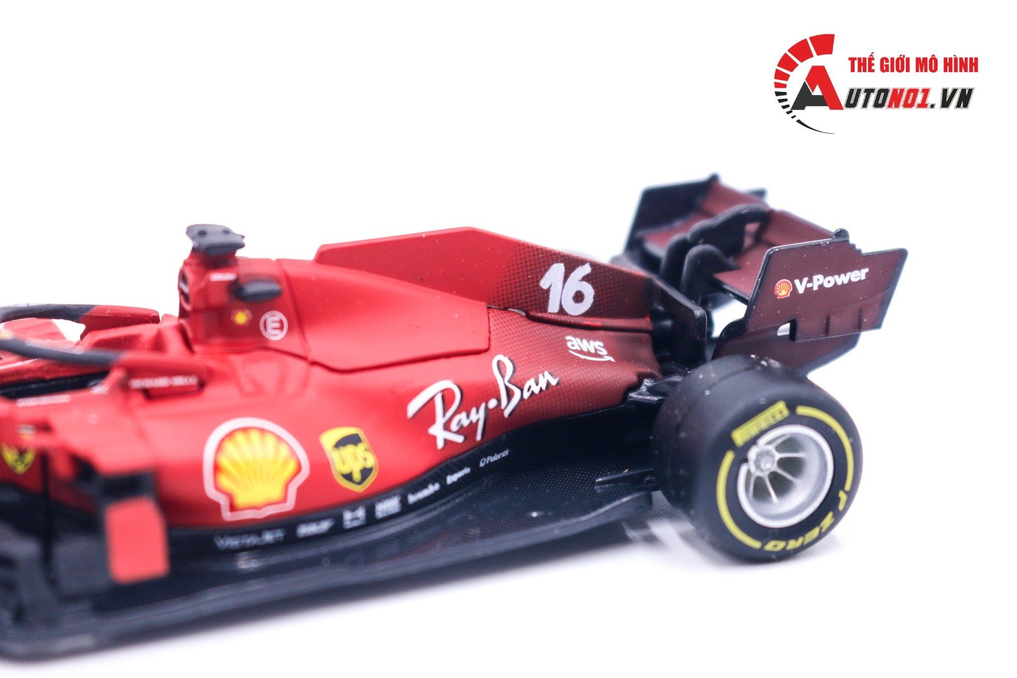  Mô hình xe đua F1 Ferrari Sf21 C.Leclerc #16 1:43 Bburago 8201 