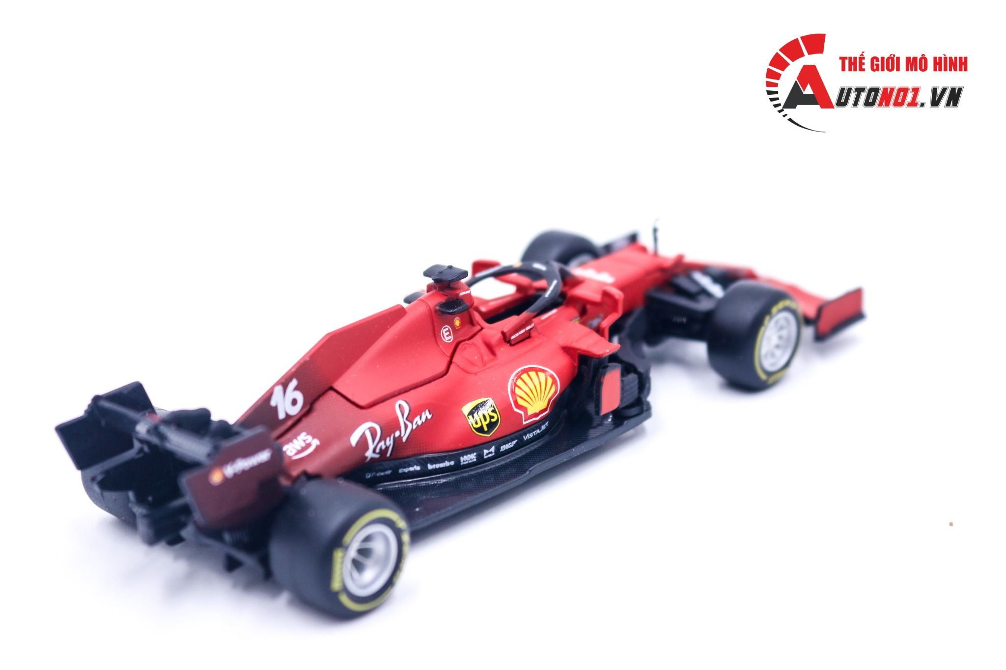  Mô hình xe đua F1 Ferrari Sf21 C.Leclerc #16 1:43 Bburago 8201 